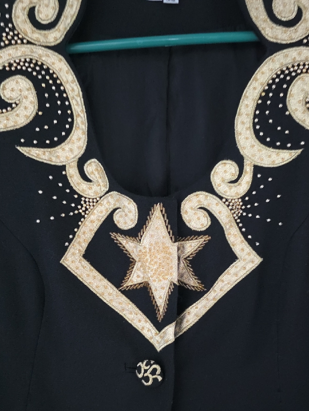 VINTAGE black Blazer Jacket with Gold Embroidery